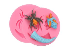 Molde silicona araña cuerno y calavera